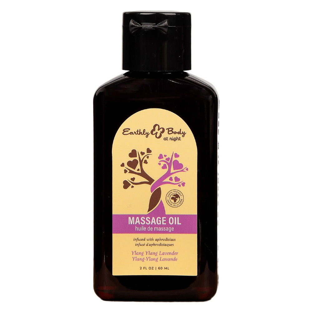 EB Hemp Seed Massage Oil YLANG YLANG LAVENDER - 60 ml - Ylang Ylang & Lavender Scented Massage Oil - 60 ml Bottle Earthly Body