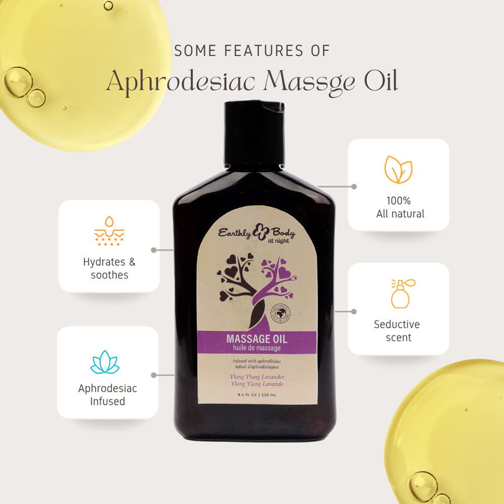 EB Hemp Seed Massage Oil YLANG YLANG LAVENDER - 60 ml - Ylang Ylang & Lavender Scented Massage Oil - 60 ml Bottle Earthly Body