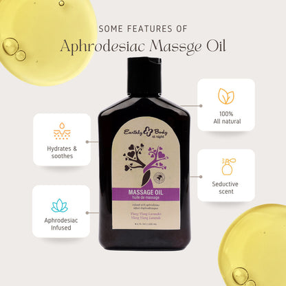 EB Hemp Seed Massage Oil YLANG YLANG LAVENDER - 60 ml - Ylang Ylang & Lavender Scented Massage Oil - 60 ml Bottle Earthly Body