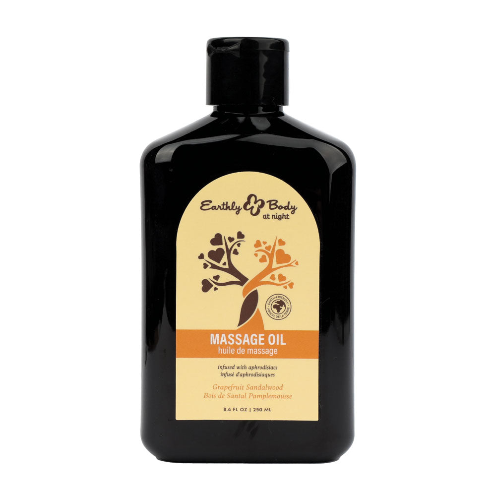 EB Hemp Seed Massage Oil GRAPEFRUIT SANDALWOOD - 250 ml - Grapefruit Sandalwood Scented Massage Oil - 250 ml Bottle Earthly Body