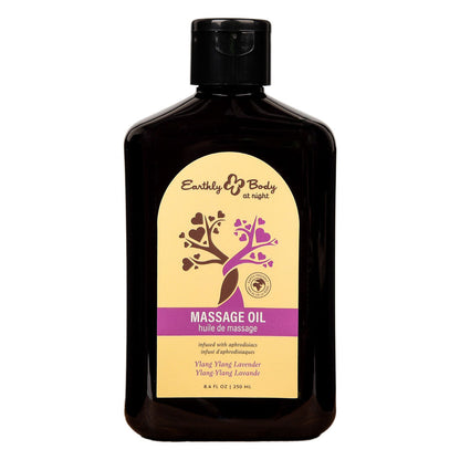 EB Hemp Seed Massage Oil YLANG YLANG LAVENDER - 250 ml - Ylang Ylang & Sandalwood Scented Massage Oil - 250 ml Bottle Earthly Body