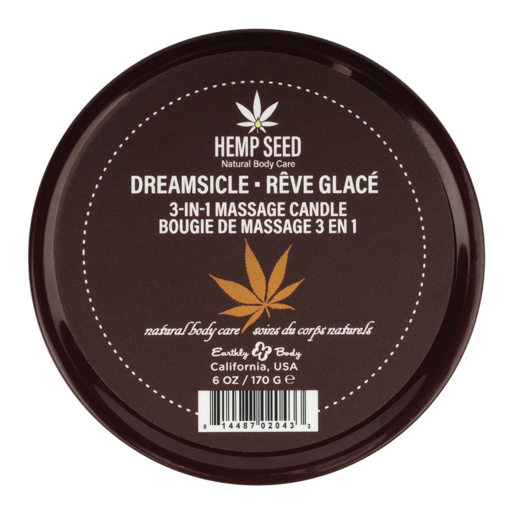 Hemp Seed 3-In-1 Massage Candle - Dreamsicle (Tangerine & Plum) - 170 g Earthly Body