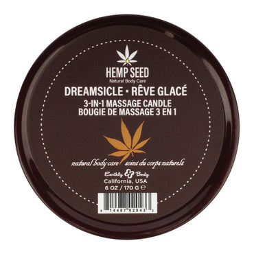 Hemp Seed 3-In-1 Massage Candle - Dreamsicle (Tangerine & Plum) - 170 g Earthly Body