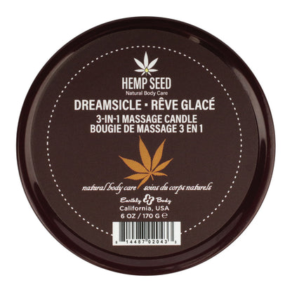 Hemp Seed 3-In-1 Massage Candle - Dreamsicle (Tangerine & Plum) - 170 g Earthly Body