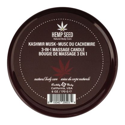 Hemp Seed 3-In-1 Massage Candle - Kashmir Musk (Brandy, Magnolia & Vanilla Musk) - 170 g Earthly Body