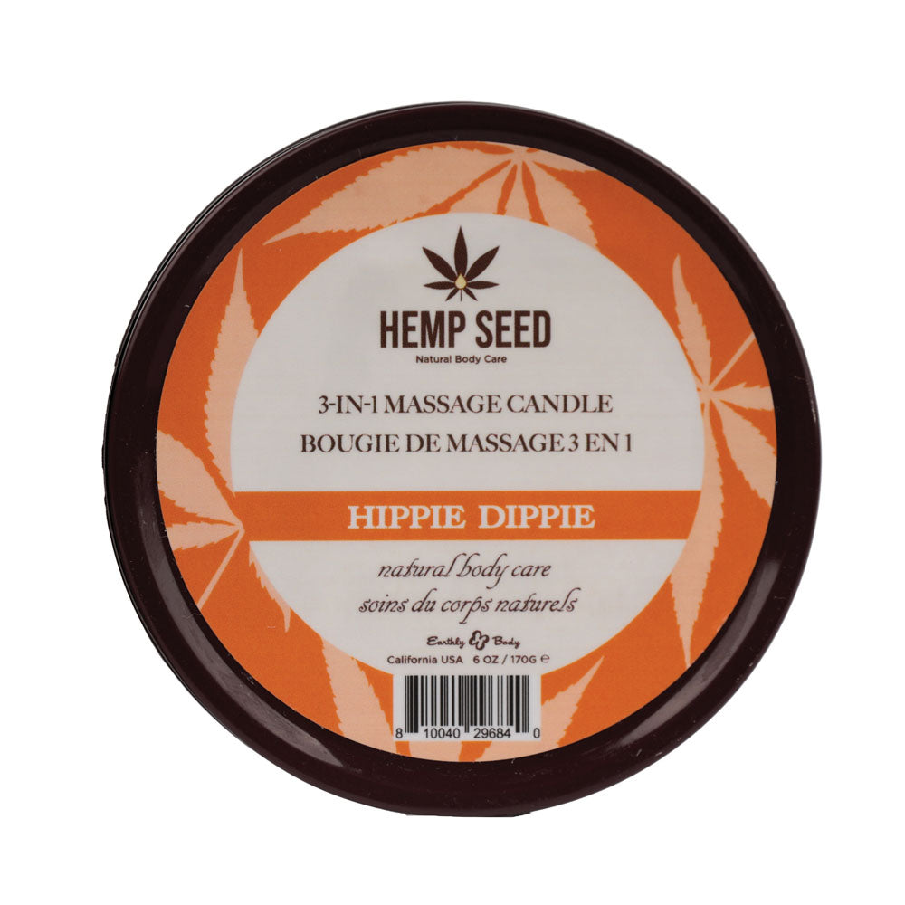 Hemp Seed 3-In-1 Massage Candle - Hippie Dippie (Toasted Coconut, Sparkling Cashmere, Sandalwood)- 170 g Earthly Body