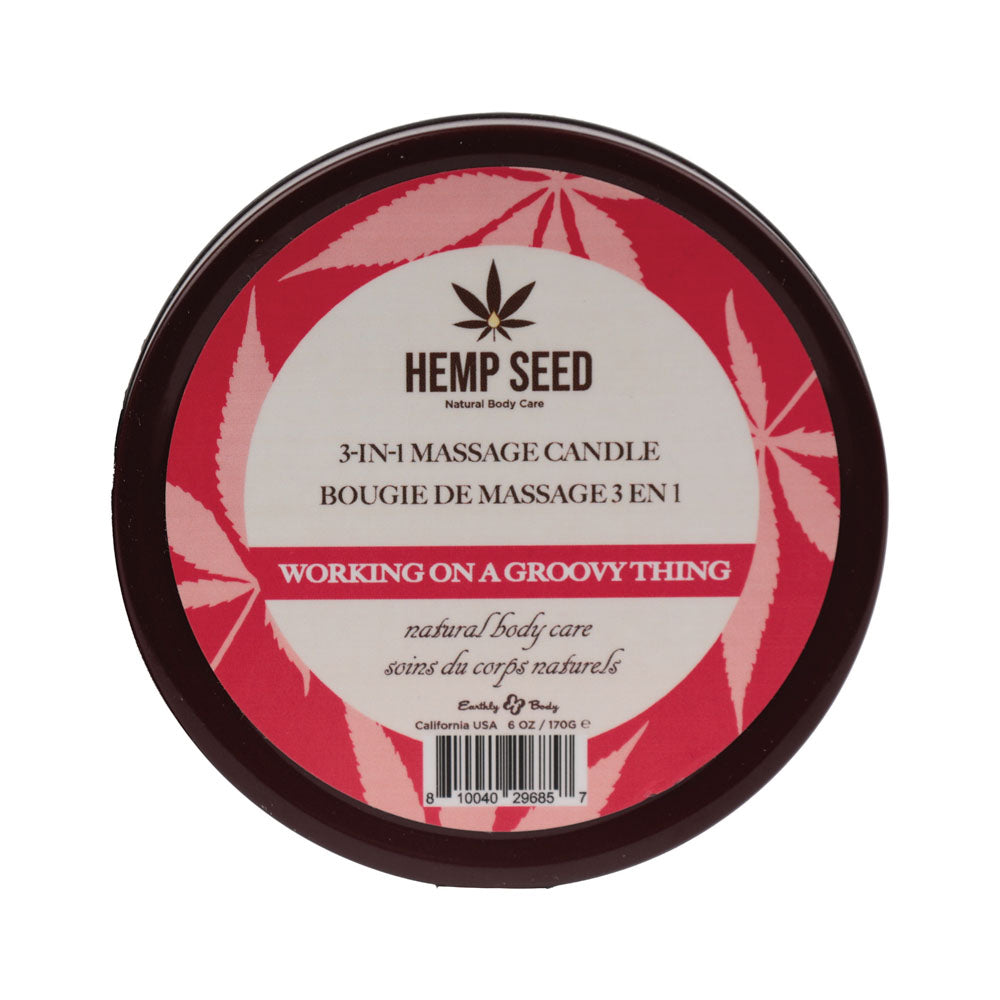 Hemp Seed 3-In-1 Massage Candle - Working On A Groovy Thing (Wild Berries, Night Blooming Jasmine, Warm Amber) - 170 g Earthly Body