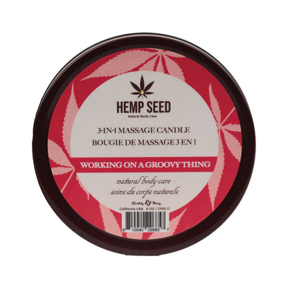 Hemp Seed 3-In-1 Massage Candle - Working On A Groovy Thing (Wild Berries, Night Blooming Jasmine, Warm Amber) - 170 g Earthly Body