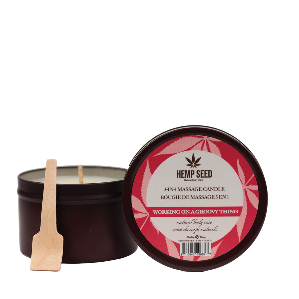 Hemp Seed 3-In-1 Massage Candle - Working On A Groovy Thing (Wild Berries, Night Blooming Jasmine, Warm Amber) - 170 g Earthly Body