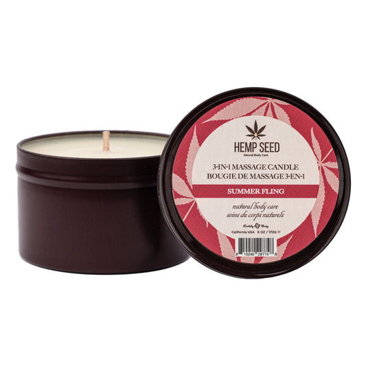 Hemp Seed 3-In-1 Massage Candle - Summer Fling (Juicy Pear, Violet, Radiant Amber) Scented - 170 g Default Title - Club X