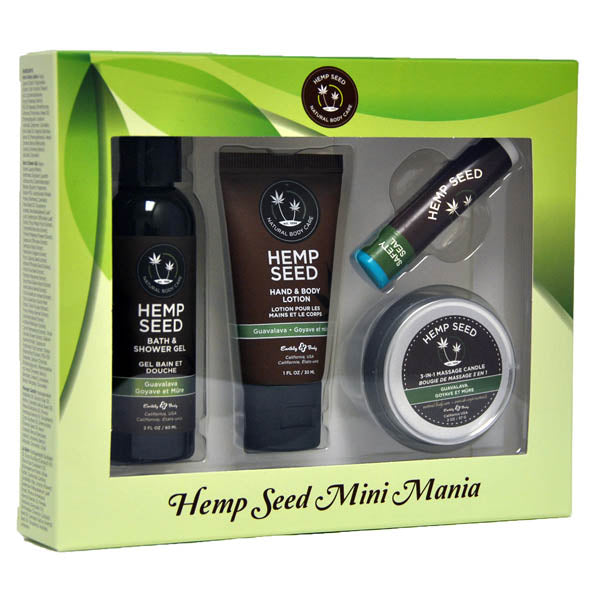 Hemp Seed Mini Mania - Guavalava (Guava & Blackberry) Scented Lotion Kit - 4 Piece Set Earthly Body