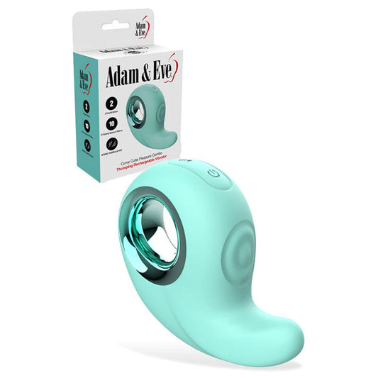 Adam & Eve CURVY CUTIE PLEASURE COMBO - Teal USB Rechargeable Tapping Stimulator Adam & Eve