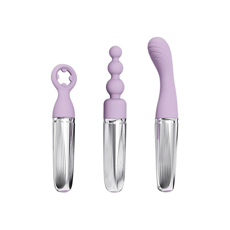 Adam & Eve SWEET DREAMS MASSAGER KIT - Lavender USB Rechargeable Point Stimulator with 8 Interchangeable Tips Adam & Eve