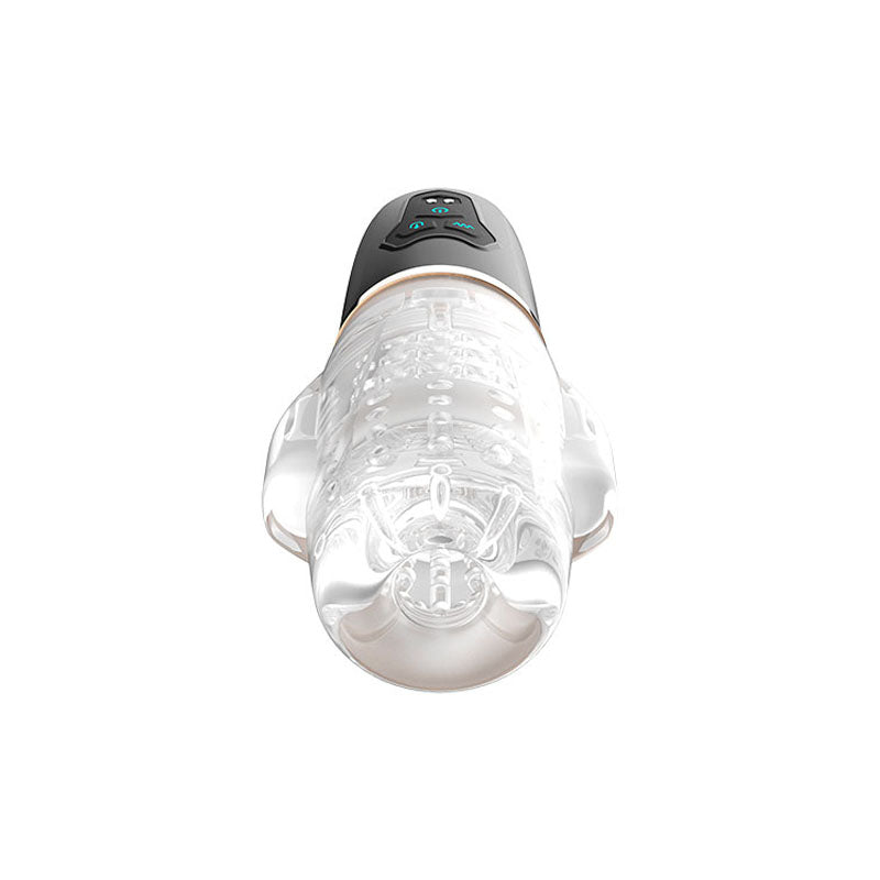 Adam & Eve Adam's Gawk Gawk 2.0 - Clear USB Rechargeable Rotating & Vibrating Masturbator Adam & Eve
