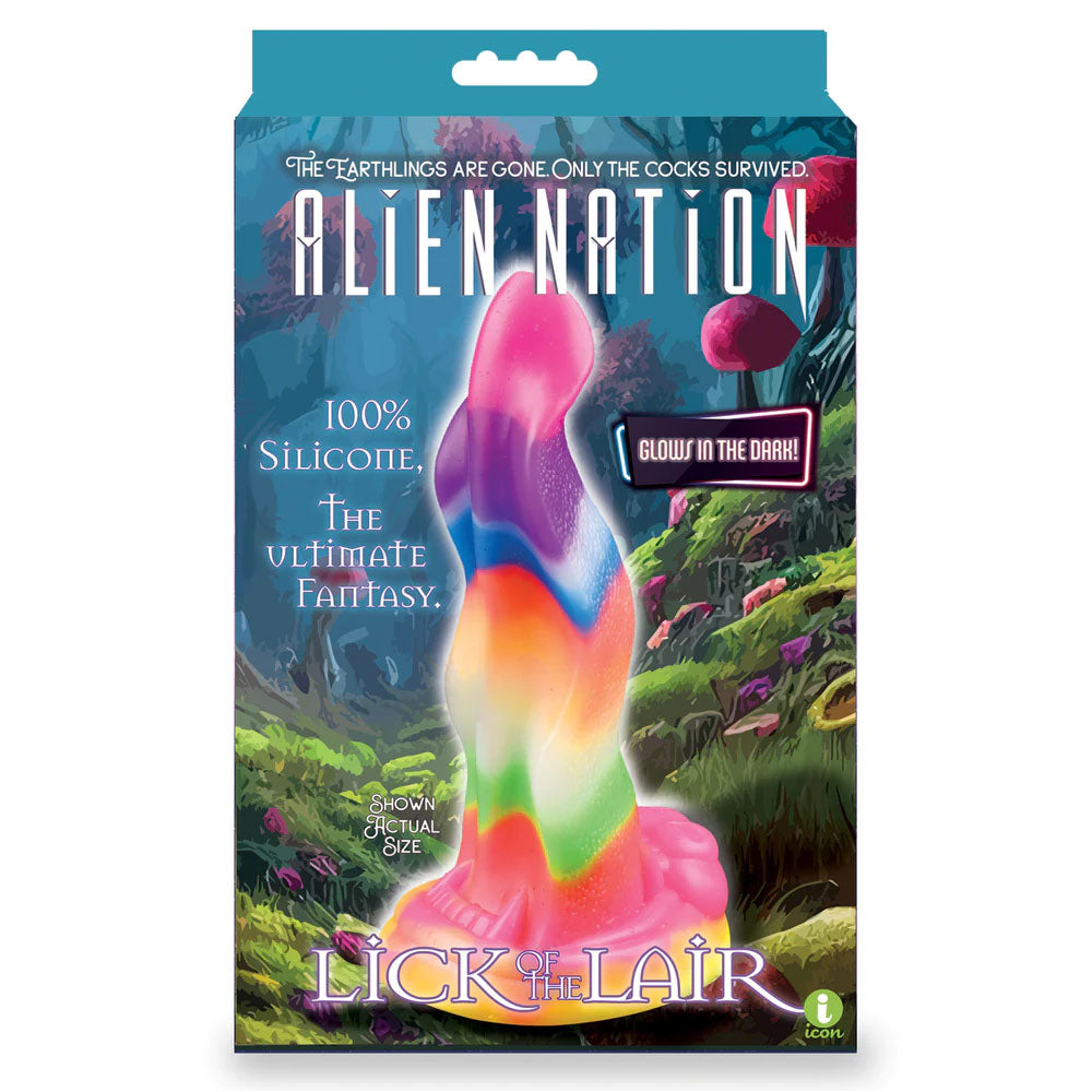 Alien Nation - Lick Of The Lair - Glow in Dark Rainbow 17.8 cm Fantasy Dong Icon Brands