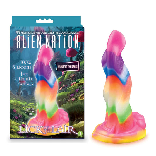 Alien Nation - Lick Of The Lair - Glow in Dark Rainbow 17.8 cm Fantasy Dong Icon Brands