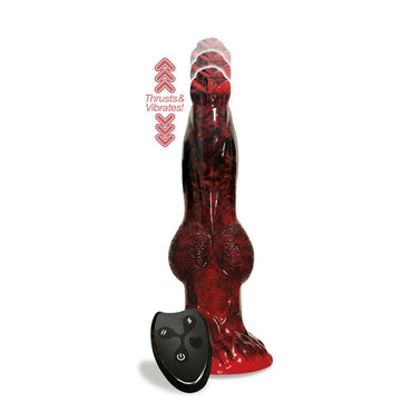 Alien Nation - Fire Dragon - Red/Black 22.9 cm USB Rechargeable Thrusting Fantasy Dong with Remote Icon Brands