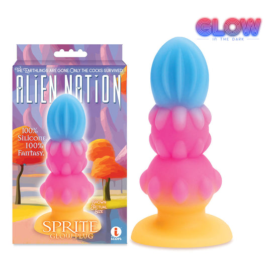 Alien Nation - Sprite - Glow in Dark Coloured 14 cm Fantasy Anal Plug Coloured - Club X