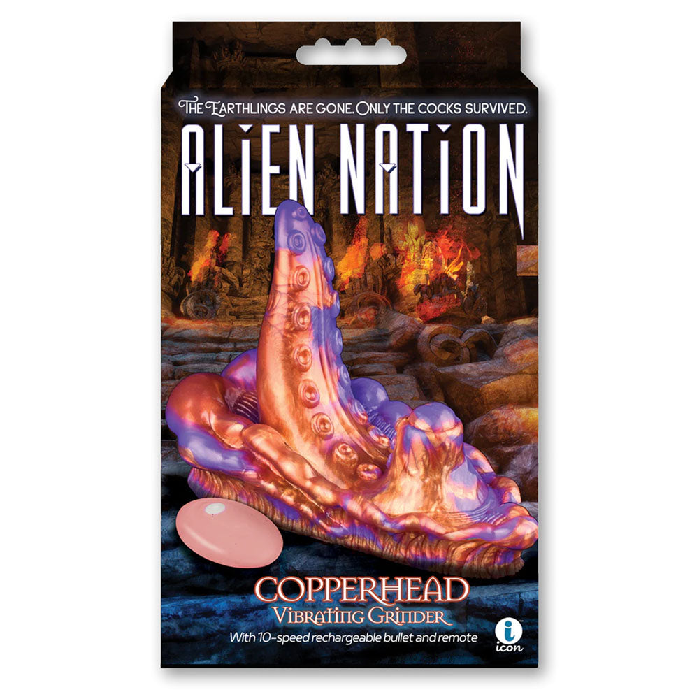 Alien Nation - Copperhead - Coloured USB Rechargeable Vibrating Fantasy Grinder Pad with Remote Icon Brands