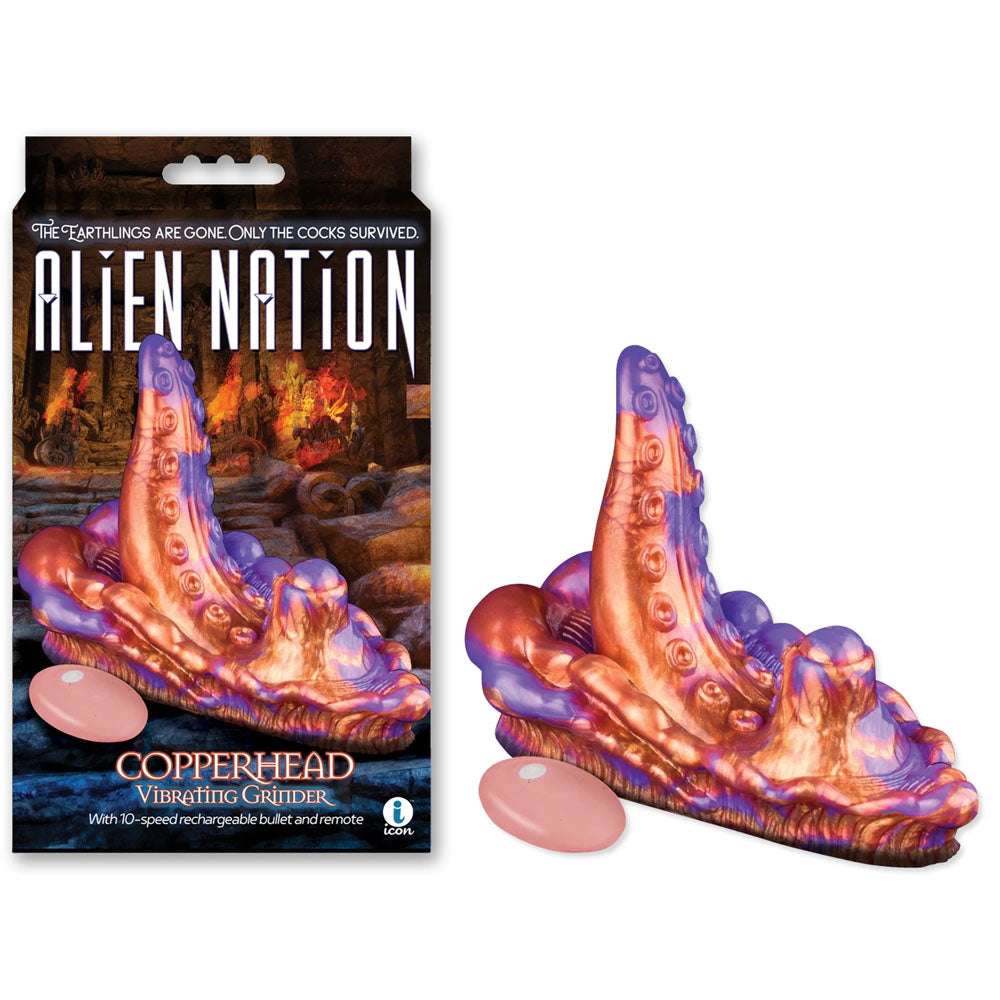 Alien Nation - Copperhead - Coloured USB Rechargeable Vibrating Fantasy Grinder Pad with Remote Icon Brands