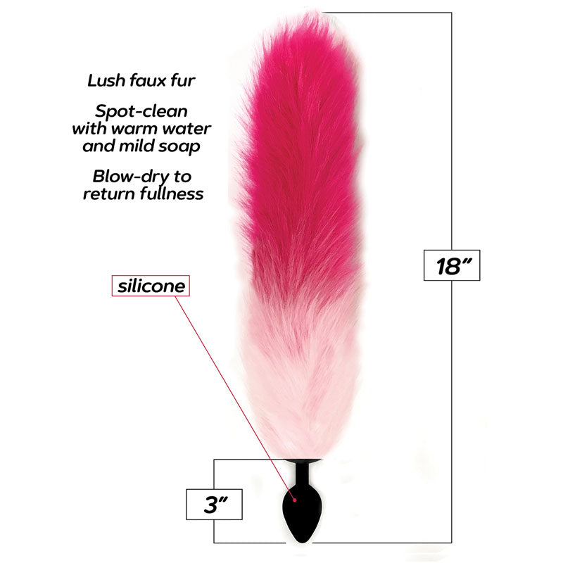 Foxy Fox Tail Silicone Butt Plug - Pink Gradient - 46 cm Tail Icon Brands