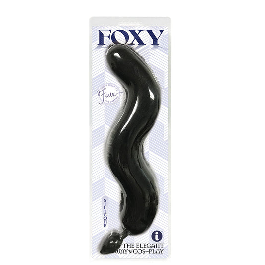 Foxy Fox Tail Silicone Butt Plug - Black - 46 cm Tail Icon Brands