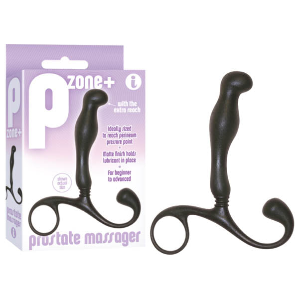 P-Zone + Prostate Massager - Black 10 cm Prostate Massager Icon Brands