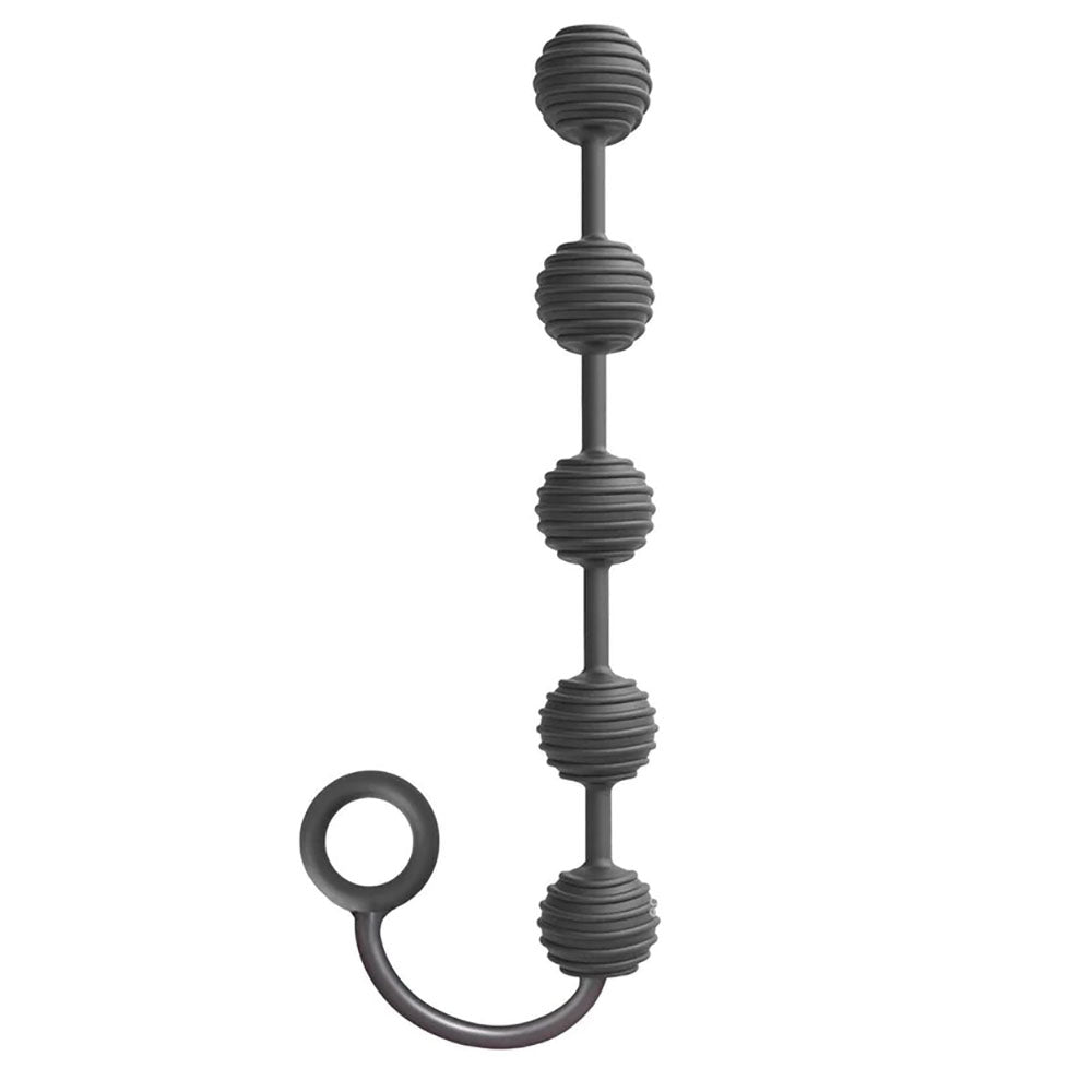 S-Drops Silicone Anal Beads - Black Anal Beads Icon Brands