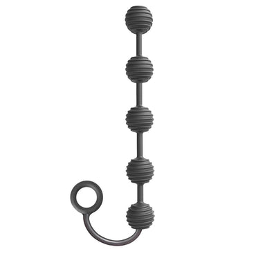 S-Drops Silicone Anal Beads - Black Anal Beads Icon Brands