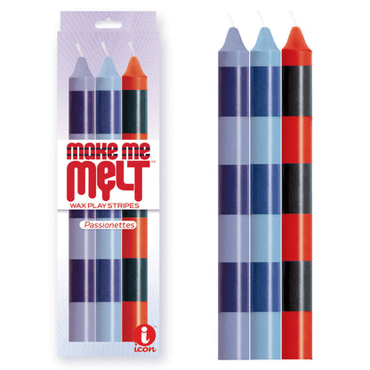 The 9's Make Me Melt Drip Candle 3-Pk, Passionettes - Passion Coloured Drip Candles - 3 Pack Icon Brands