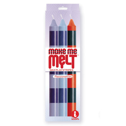 The 9's Make Me Melt Drip Candle 3-Pk, Passionettes - Passion Coloured Drip Candles - 3 Pack Icon Brands