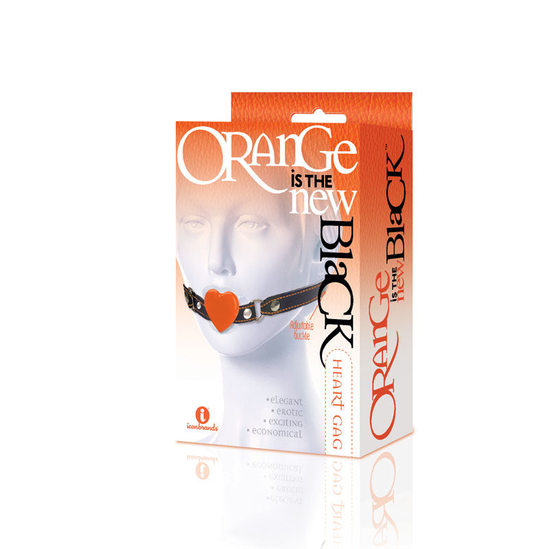 The 9's Orange Is The New Black, Heart Gag - Black/Orange Mouth Restraint Icon Brands