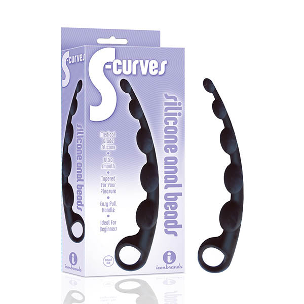 The 9's S-Curves - Black Anal Beads Icon Brands