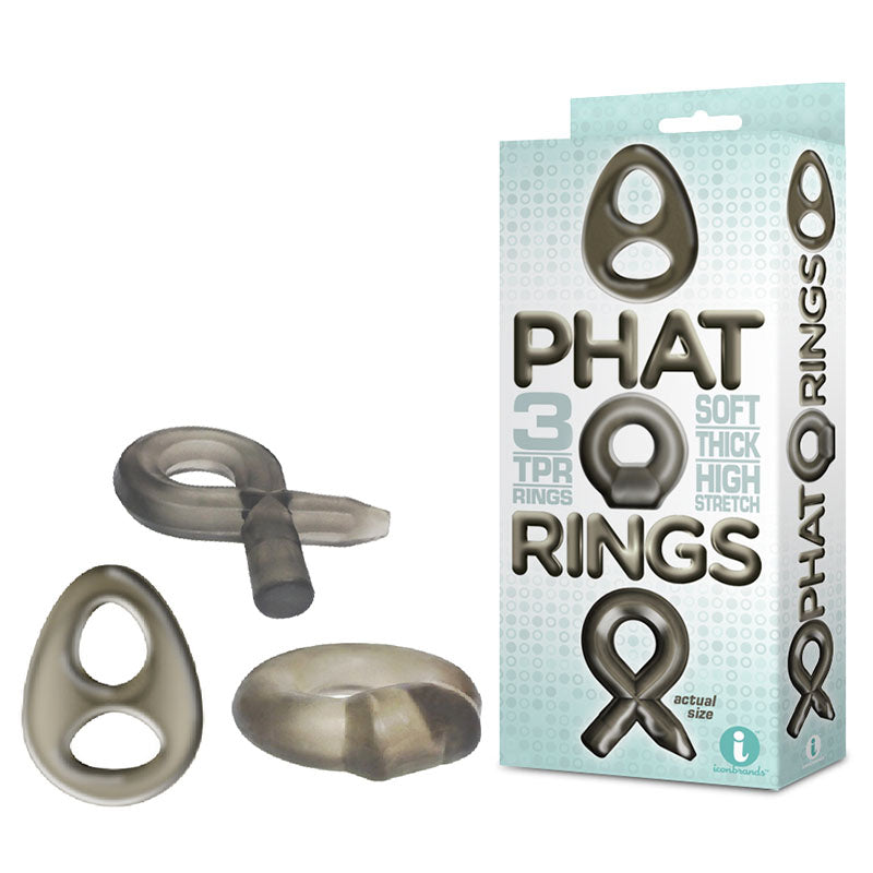 The 9's Phat Rings - Smoke Cock Rings - Set of 3 Icon Brands