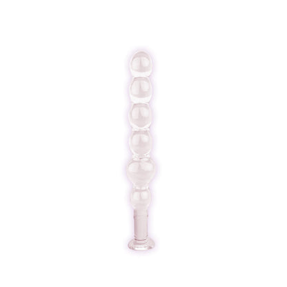 The 9's Glass First Thins, Elliptical - Clear Glass 17.8 cm Anal Beads Icon Brands