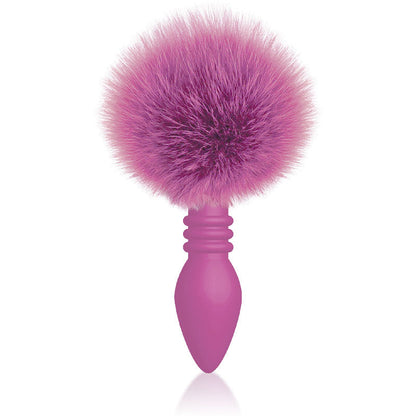 The 9's Cottontails, Ribbed Pink - Pink Butt Plug with Bunny Tail Icon Brands