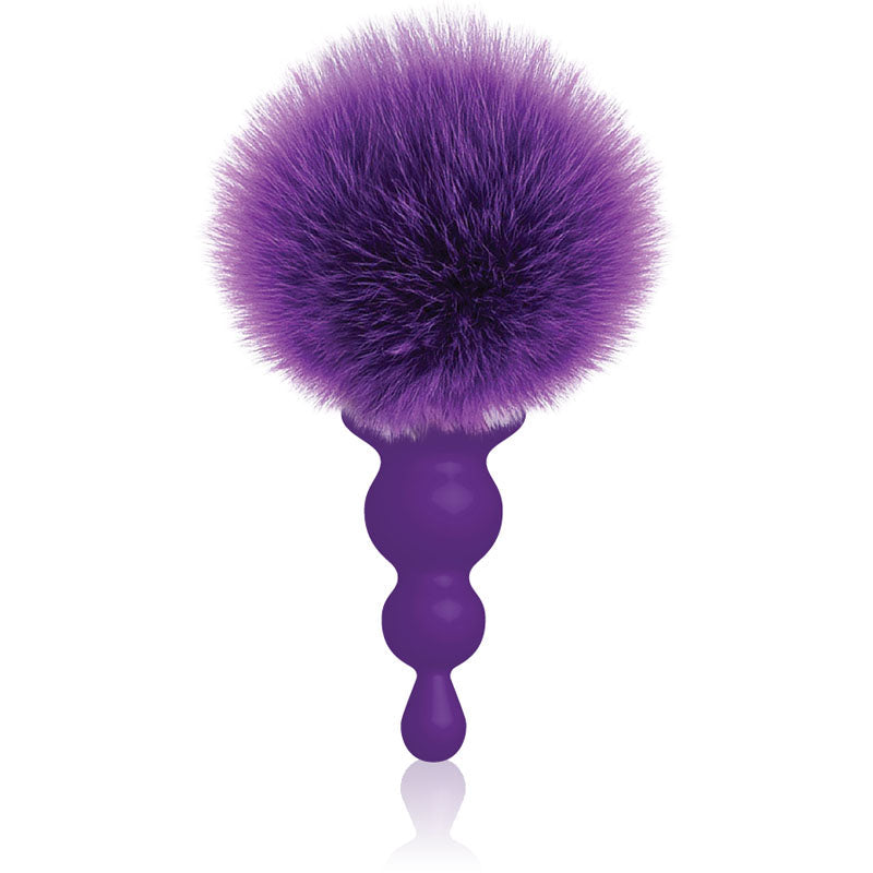 The 9's Cottontails, Beaded, Purple - Purple Butt Plug with Bunny Tail Icon Brands