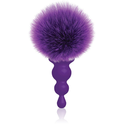 The 9's Cottontails, Beaded, Purple - Purple Butt Plug with Bunny Tail Icon Brands