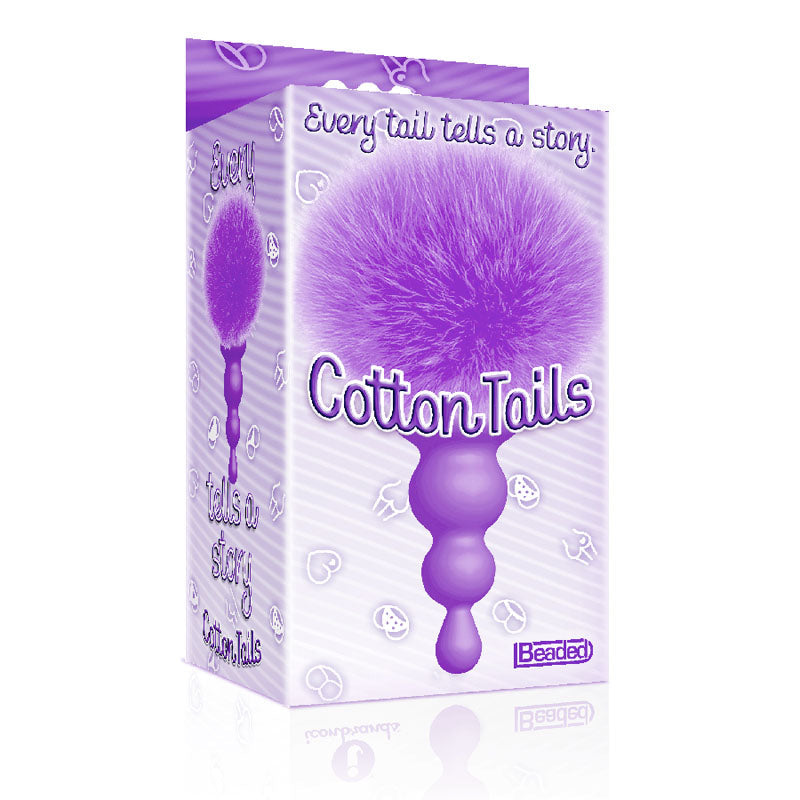 The 9's Cottontails, Beaded, Purple - Purple Butt Plug with Bunny Tail Icon Brands