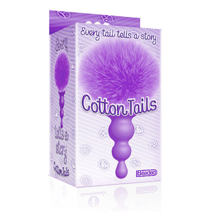 The 9's Cottontails, Beaded, Purple - Purple Butt Plug with Bunny Tail Icon Brands