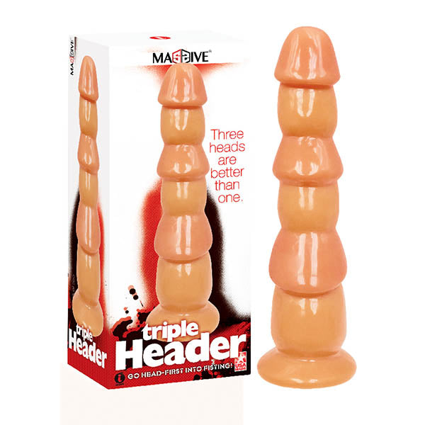 Massive Triple Header - Flesh 3 Dick Head Dildo Icon Brands