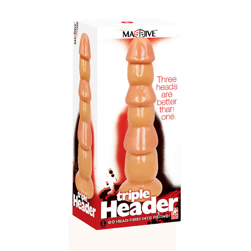 Massive Triple Header - Flesh 3 Dick Head Dildo Icon Brands