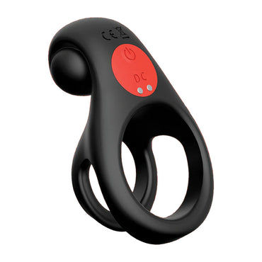 Red Dot Rings - V2 - Black USB Rechargeable Vibrating Cock & Ball Ring with Remote Icon Brands