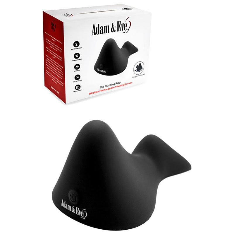 Adam & Eve THE RUMBLING RIDER - Black Rechargeable Vibrating Grinder Pad Adam & Eve