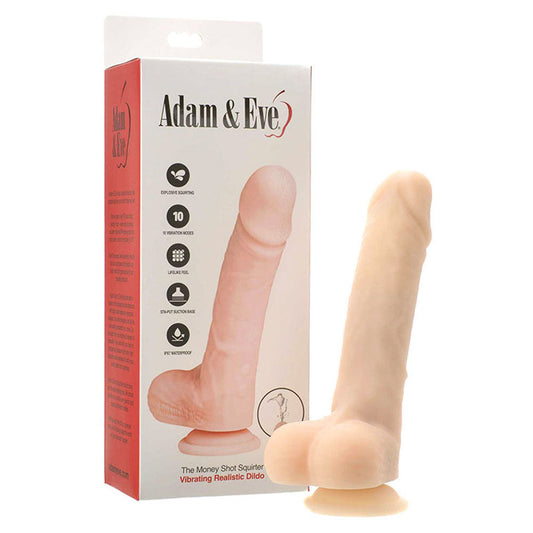 Adam & Eve THE MONEY SHOT SQUIRTER - Flesh 19.8 cm USB Rechargeable Squirting Dong Adam & Eve
