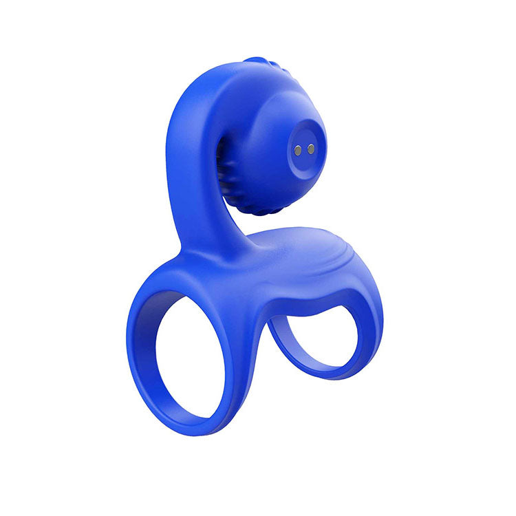 Adam & Eve ROCKIN & ROLLIN SNAIL - Blue USB Rechargeable Vibrating Couples Cage Adam & Eve