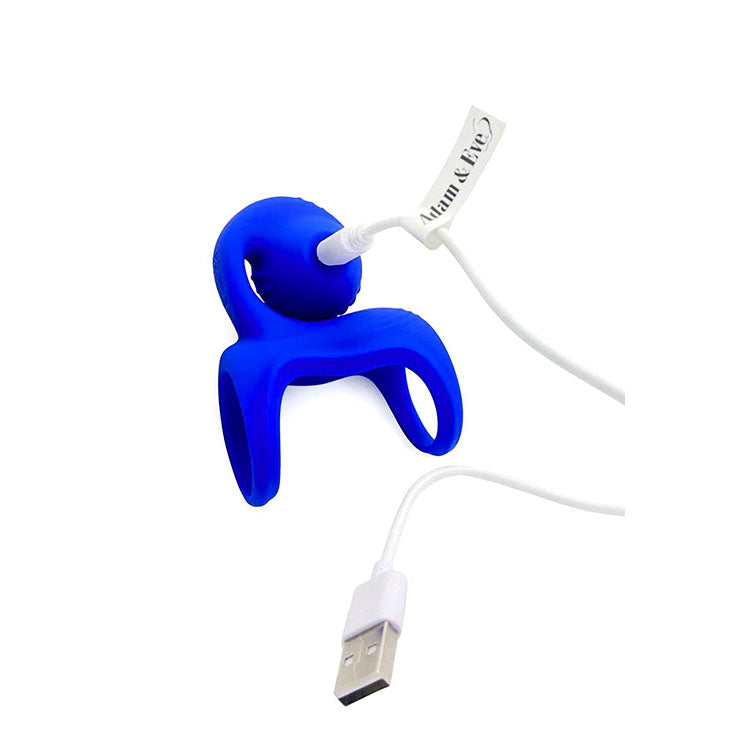 Adam & Eve ROCKIN & ROLLIN SNAIL - Blue USB Rechargeable Vibrating Couples Cage Adam & Eve