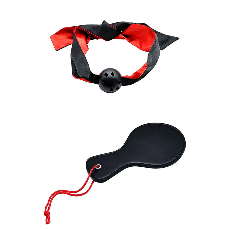 Adam & Eve SENSUAL SCARLET NIGHTS - Black/Red Couples Bondage Kit - Set of 10 Pieces Adam & Eve