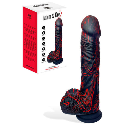 Adam & Eve THE BEDROCKER - Black/Red 22.6 cm USB Rechargeable Thrusting Dildo with Wireless Remote Adam & Eve
