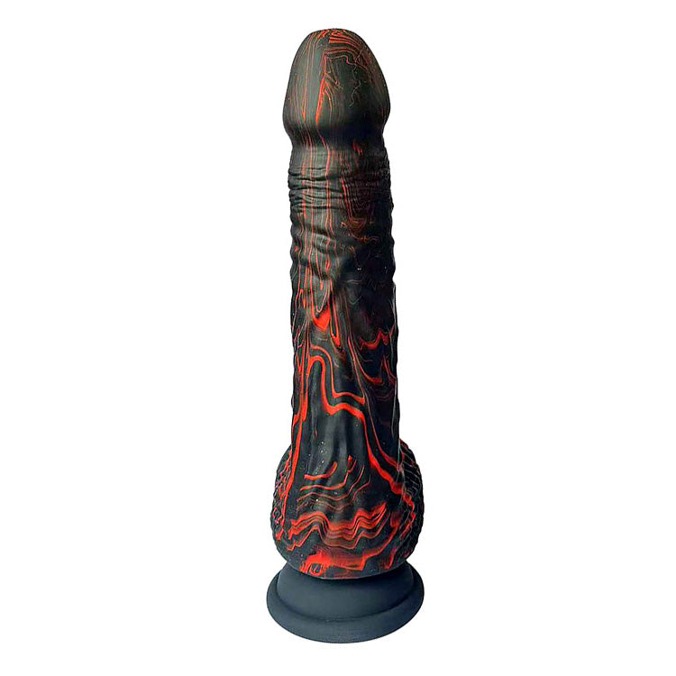 Adam & Eve THE BEDROCKER - Black/Red 22.6 cm USB Rechargeable Thrusting Dildo with Wireless Remote Adam & Eve